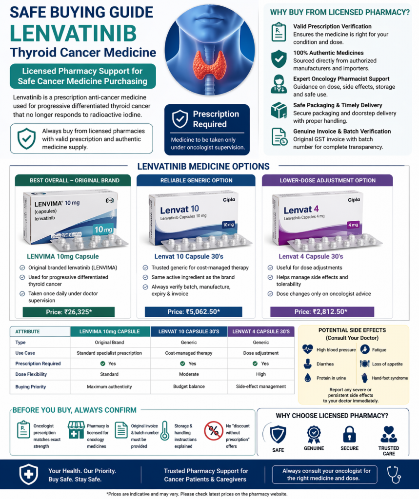 Safe buying guide for lenvatinib cancer medicine online
