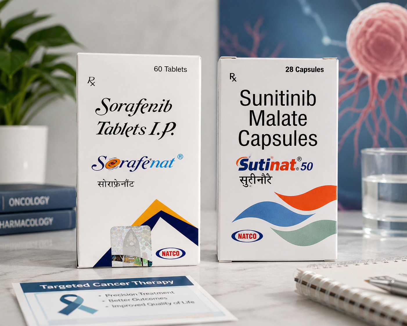 Sunitinib and Sorafenib targeted therapy tablets used for advanced kidney cancer and liver cancer treatment