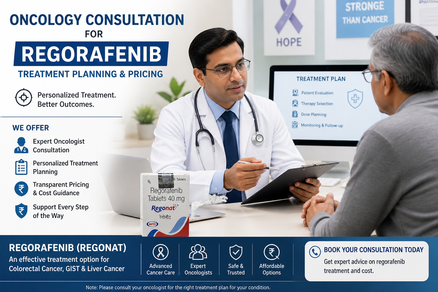 cancer consultation for regorafenib treatment options and cost guidance