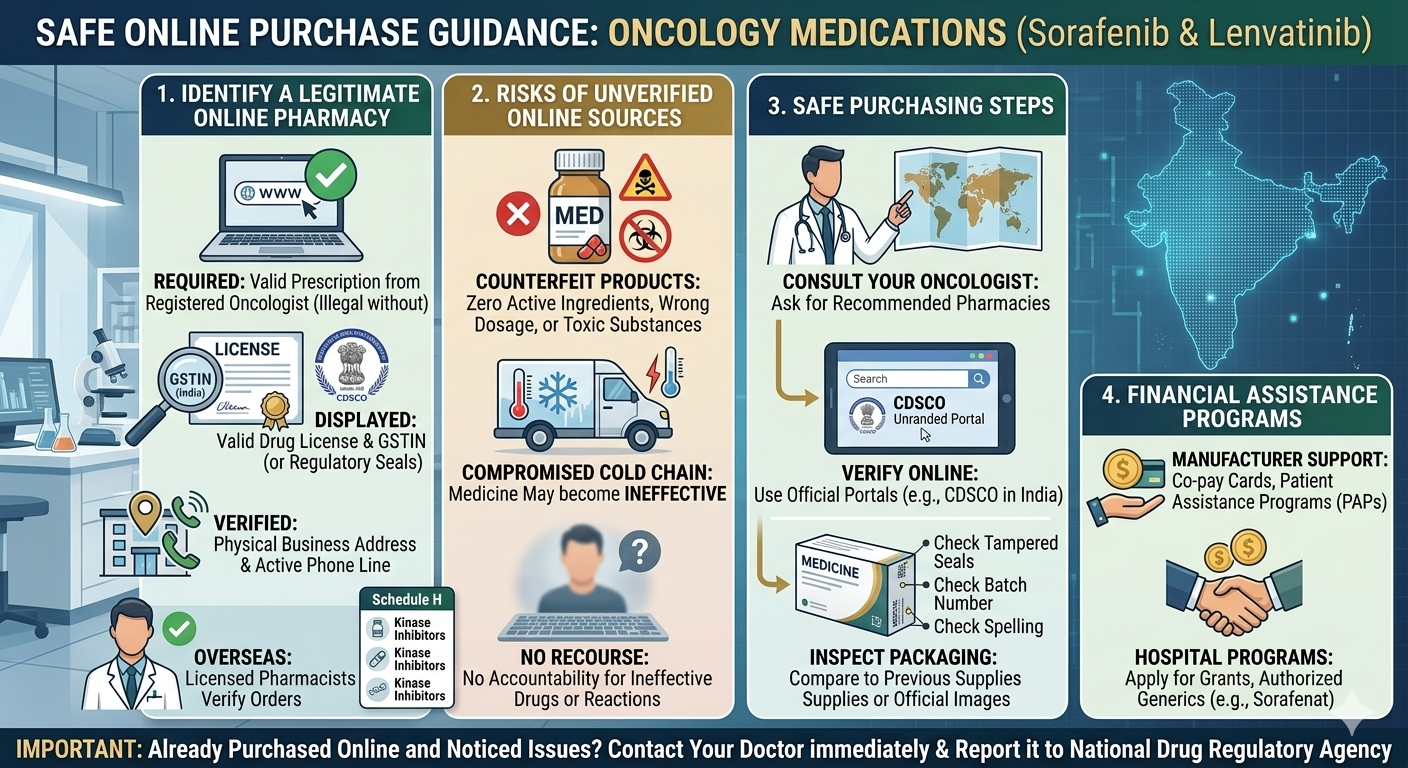 Safe purchase guidance for oncology medicines sorafenib and lenvatinib