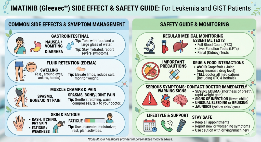 Imatinib side effect and safety guide for leukemia and GIST treatment patients 