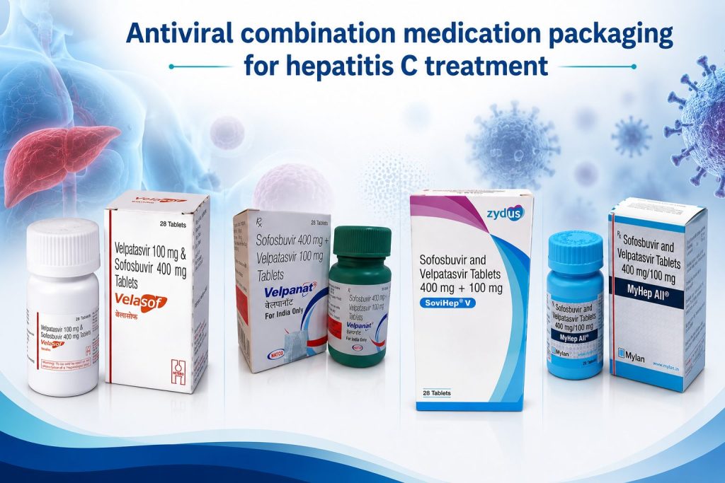 Antiviral combination medication packaging for hepatitis C treatment