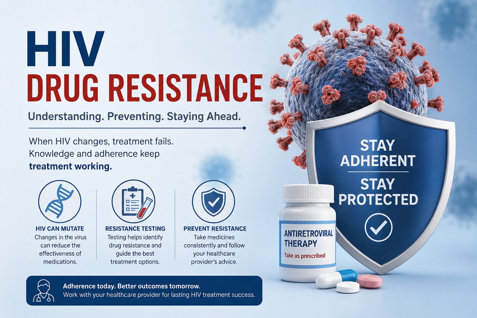 HIV Drug Resistance: Causes, Resistance Mutations, Testing, Treatment Failure, and Prevention