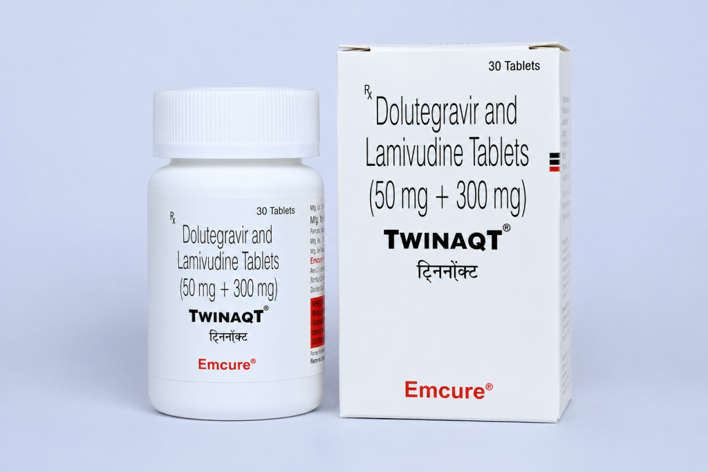 Dolutegravir and Lamivudine Tablets (50 mg + 300 mg)” branded as “TWINAQT®” by Emcure.